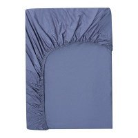 BY COLLECTION Простыня на резинке 140х200х25см, 100% хлопок, темно-серый