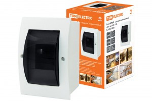 TDM бокс  ЩРВ-П-3 модуля встраиваемый с дымчатой дверцей IP40 SQ0902-0008