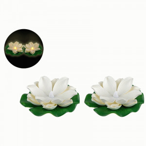 Фигурка прудовая "Кувшинка" с подсветкой, 10см, белая (2шт) 109265 Park