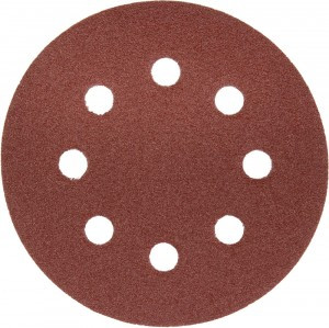 Круг шлифовальный ЗУБР "МАСТЕР" универс, абразив бумага на велкро основе, 8 отверст, Р80, 125мм,5шт