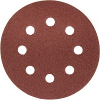 Круг шлифовальный ЗУБР &quot;МАСТЕР&quot; универс, абразив бумага на велкро основе, 8 отверст, Р80, 125мм,5шт