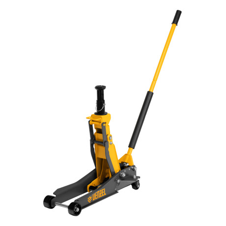 Домкрат гидравлический подкатной, 2/3 т, 98-770 мм, быстрый подъем, низ. подхват, проф, SUV Denzel