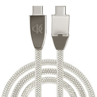 BY Ф.Киркоров Кабель для зарядки КРИСТАЛЛЫ Type-C-Type-C, 1м, Быстрая зарядка 3А, QC, PD 65W, сереб.