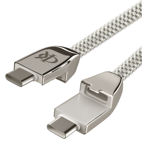 BY Ф.Киркоров Кабель для зарядки КРИСТАЛЛЫ Type-C-Type-C, 1м, Быстрая зарядка 3А, QC, PD 65W, сереб.