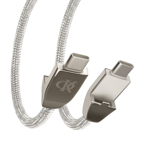 BY Ф.Киркоров Кабель для зарядки КРИСТАЛЛЫ Type-C-Type-C, 1м, Быстрая зарядка 3А, QC, PD 65W, сереб.