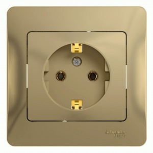 Systeme Electric GLOSSA роз. СУ 1 мест. титан (пл.осн., земля) GSL000442 (15!)