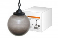 TDM св-к подвес. НСБ 02-60-255 УХЛ4 60W IP40 шар дымчатый с огранкой 250мм цепь черная SQ0313-0011