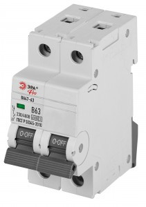 ЭРА PRO автоматический выкл. ВА47-63 2P 6А хар-ка C 4,5кА VA63-2P06C4.5 59418