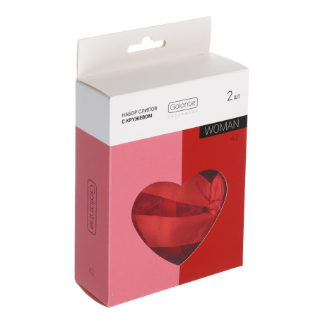 GALANTE Трусы женские с кружевом 2 шт, р.42, 95%вискоза, 5%спандекс, разноцветный, НГ2026-3