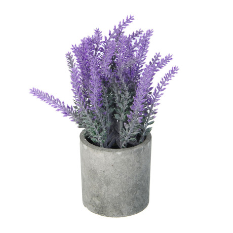 LADECOR Лаванда искусственная в кашпо, 7,5х20-21 см, пластик, целлюлоза