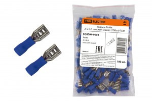 TDM наконечник плоский изолир. (мама) РпИм 1,5-2,5мм2 Синий (уп.100шт, цена за уп) SQ0504-0004