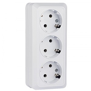 EKF Рим роз. ОУ 3 мест. 16А белый (земля) ENR16-228-10