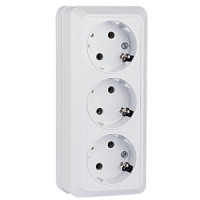 EKF Рим роз. ОУ 3 мест. 16А белый (земля) ENR16-228-10