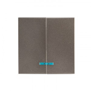 EKF Валенсия лиц. панель выкл. 2 кл. с индикатором 10А графит Al/Cu (корпус PC) ESV10-L-123-60