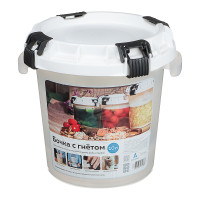 Бочка пищевая с гнётом и герметичной крышкой 10л, для засолки