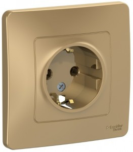 Systeme Electric BLANCA роз. СУ 1 мест. 16А титан (пл.осн., земля) BLNRS001014 (10!)