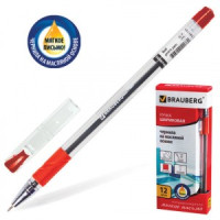 Ручка шарик. масл. BRAUBERG "Max-Oil", игол. узел 0,7мм, линия 0,35мм, красная, 142143