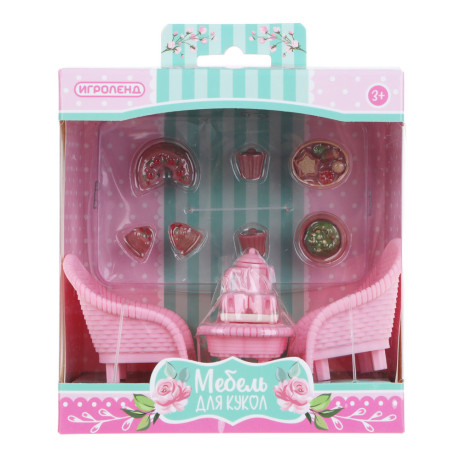 ИГРОЛЕНД Набор мебели для кукол, ABS, 13,5х14,2х7,3см, 6-8 дизайнов