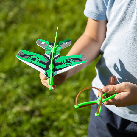 SILAPRO Самолет с запуском 20х16см, 1LED, 3xLR41, PP, пенопласт