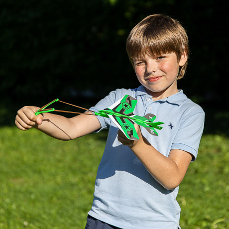 SILAPRO Самолет с запуском 20х16см, 1LED, 3xLR41, PP, пенопласт