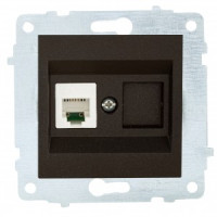 OVIVO мех. роз. СУ комп. 1 мест. (RJ45 CAT6) черный металлик (ко всем рамкам) 600-000317-229