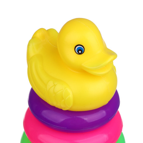 ИГРОЛЕНД Развивающая пирамидка "Уточка",11 элементов, PE, 14х14х33см