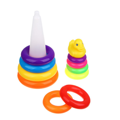 ИГРОЛЕНД Развивающая пирамидка "Уточка",11 элементов, PE, 14х14х33см