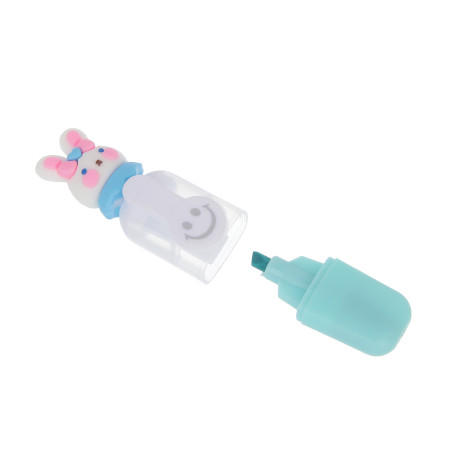 Маркер-выделитель, колпачок в форме зайчика, 6 цветов