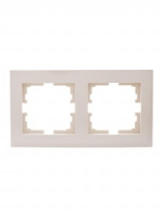 Lezard VESNA рамка СУ 2 мест. (горизонт) крем 742-0300-147