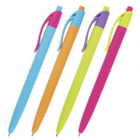 Ручка шариковая масляная автоматическая BRAUBERG &quot;FRUITY RX&quot;, СИНЯЯ, soft-touch, узел 0,7 мм, линия