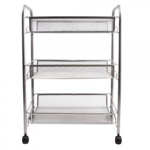 Этажерка (тележка) BRABIX офисно-быт. 3яр., на колесах, металл, серебристая, 43,5х26х62,5 см, 603752