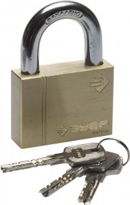 Замок ЗУБР "ЭКСПЕРТ" навесной, латунный корпус, классическая форма, закаленная дужка, 60мм