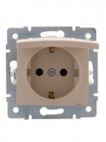 Lezard KARINA мех. роз. СУ 1 мест. 16А земля, крышка, керамика крем (корп. ABS) 707-0388-123