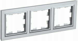 IEK BRITE Рамка СУ 3 мест. РУ-3-БрА алюминий BR-M32-K47