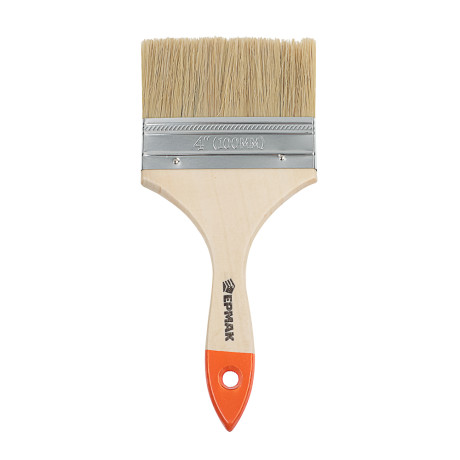 ЕРМАК Кисть малярная плоская "Стандарт" нат. щетина 4" (100мм)
