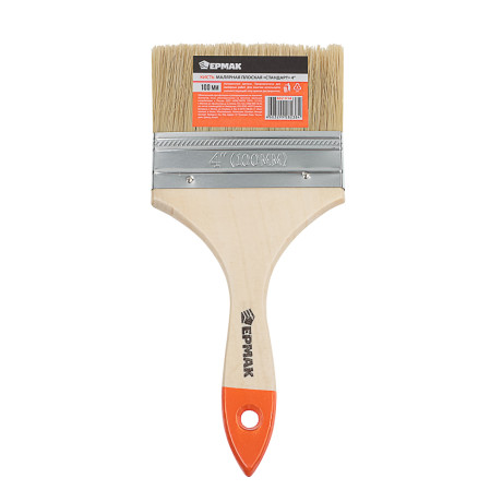 ЕРМАК Кисть малярная плоская "Стандарт" нат. щетина 4" (100мм)