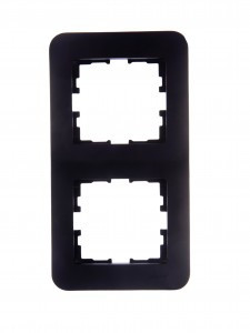 Lezard KARINA LIFE рамка 2 мест. (верт.) б/вст чёрн. бархат (ABS) 708-4200-152