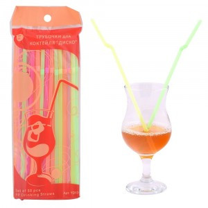 Трубочки для коктейля "Диско" 50шт/уп, цена за уп., YD13-154 Мультидом