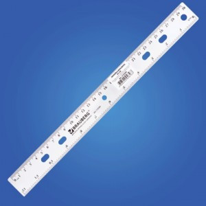 Линейка пласт. 30 см, BRAUBERG "Crystal", прозрачная, 210284