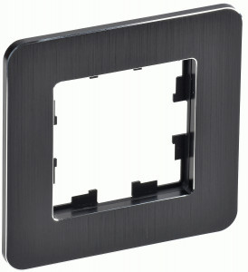 IEK BRITE Рамка СУ 1 мест. РУ-1-1-Бр металл черный RE AL BR-M12-M-21-K02