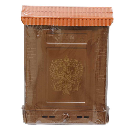 Ящик почтовый "ПРЕМИУМ" с пл. защелкой и накладкой (коричневый, с орлом) х10