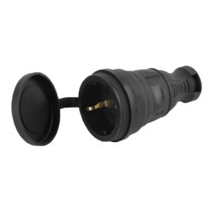 AY-KA (АЙКА) штепсель (разъем) с загл. каучук 2P+PE 1x16А 220-240V IP44 (Турция) 5511700