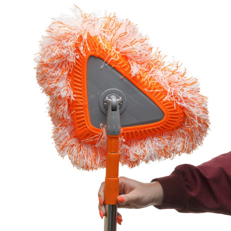 Швабра NA2597  треуголья насадка микрофибра телескопическая ручка