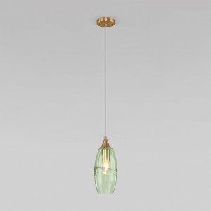 Eurosvet св-к подвесной  Е27 1x40 Вт 120х120х1400 металл бронзовый/зеленый Lotus 50222/1 a058971