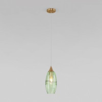 Eurosvet св-к подвесной  Е27 1x40 Вт 120х120х1400 металл бронзовый/зеленый Lotus 50222/1 a058971