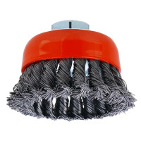 ЕРМАК Щетка чашечная для УШМ, плетеные пучки стальной проволоки 0,5мм, 80ммхМ14