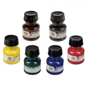 Тушь KOH-I-NOOR, набор 6шт. х 20 мл, микс, картон.коробка, 01417S0601KK 224321