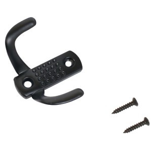 Крючок-вешалка мебельн 2-рожк СТАНДАРТ 212B BL мат.черный Инд. уп. на подвесе(600,75) (600,50)