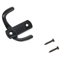 Крючок-вешалка мебельн 2-рожк СТАНДАРТ 212B BL мат.черный Инд. уп. на подвесе(600,75) (600,50)