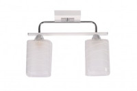 LEEK Люстра под патрон 2х60W E27 352х100х263  белое стекло хром метал K-0126/2